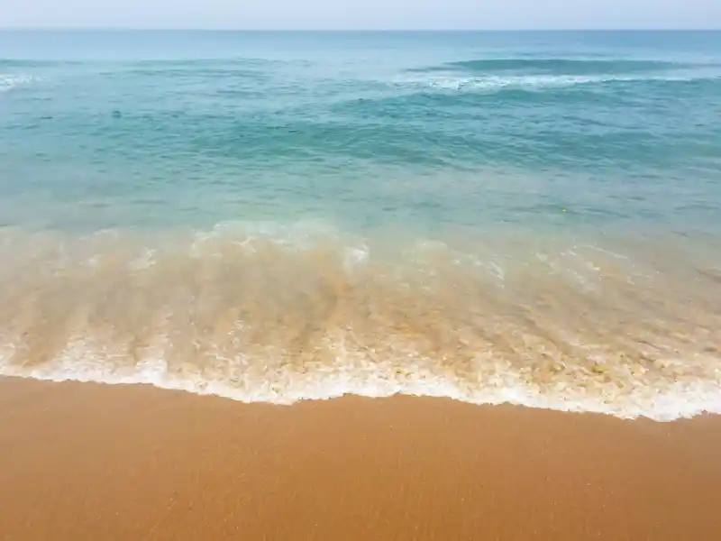 Sea and beach on the coast near Lardos