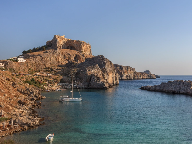 Lardos and the southeast coast of Rhodes